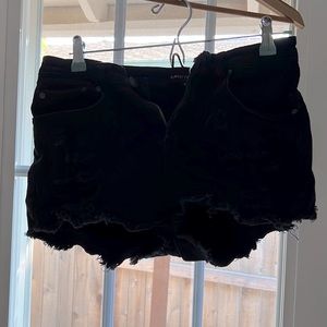 Black jean shorts
